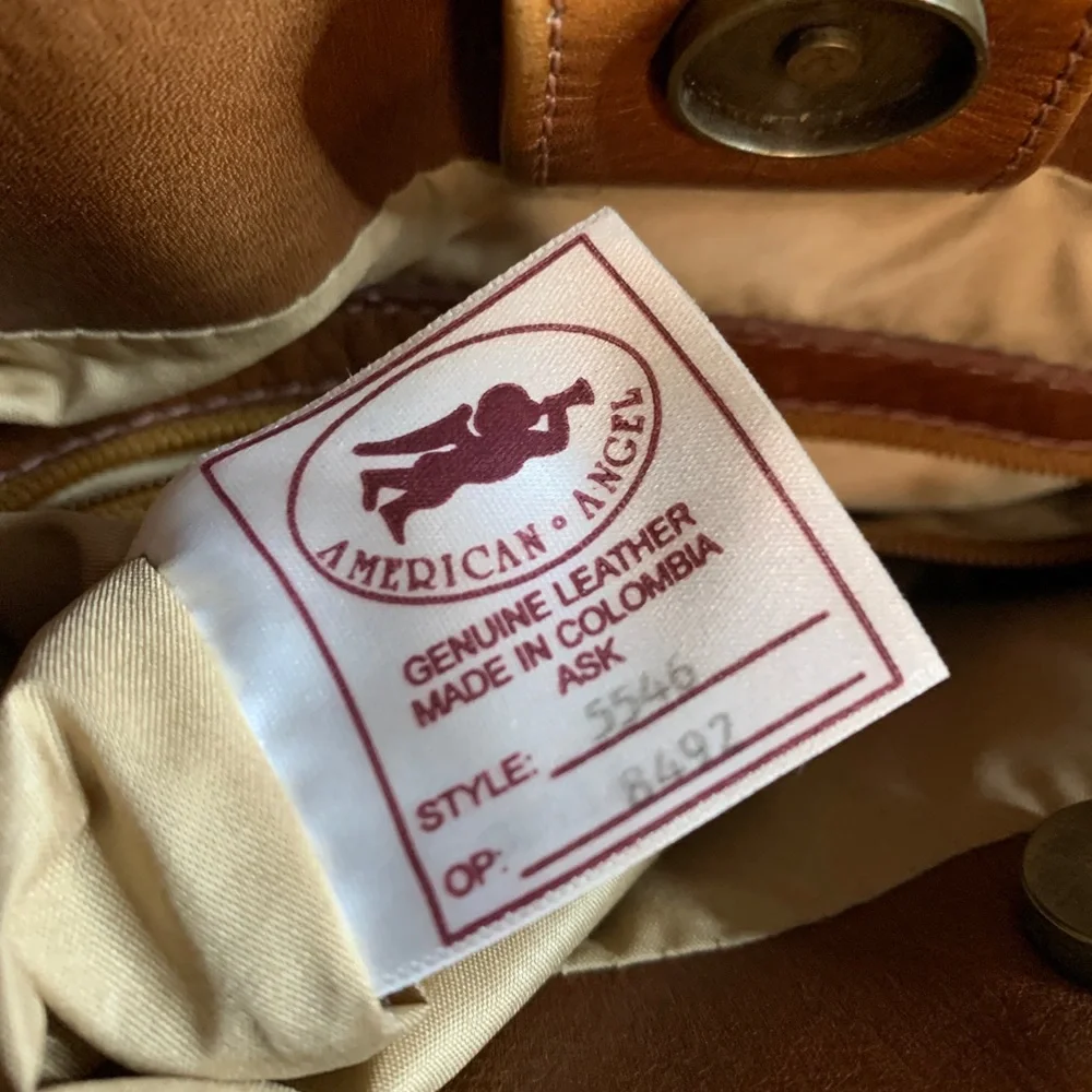 Vintage American Angel Tan Leather Shoulder Bag - Picture 7 of 10
